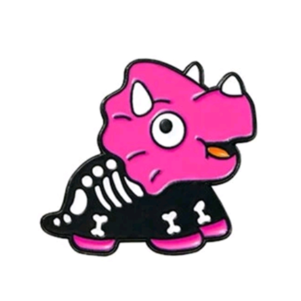 🚨 Halloween Dino Dinosaur 🦕 pin #3 pink triceratops skeleton costume